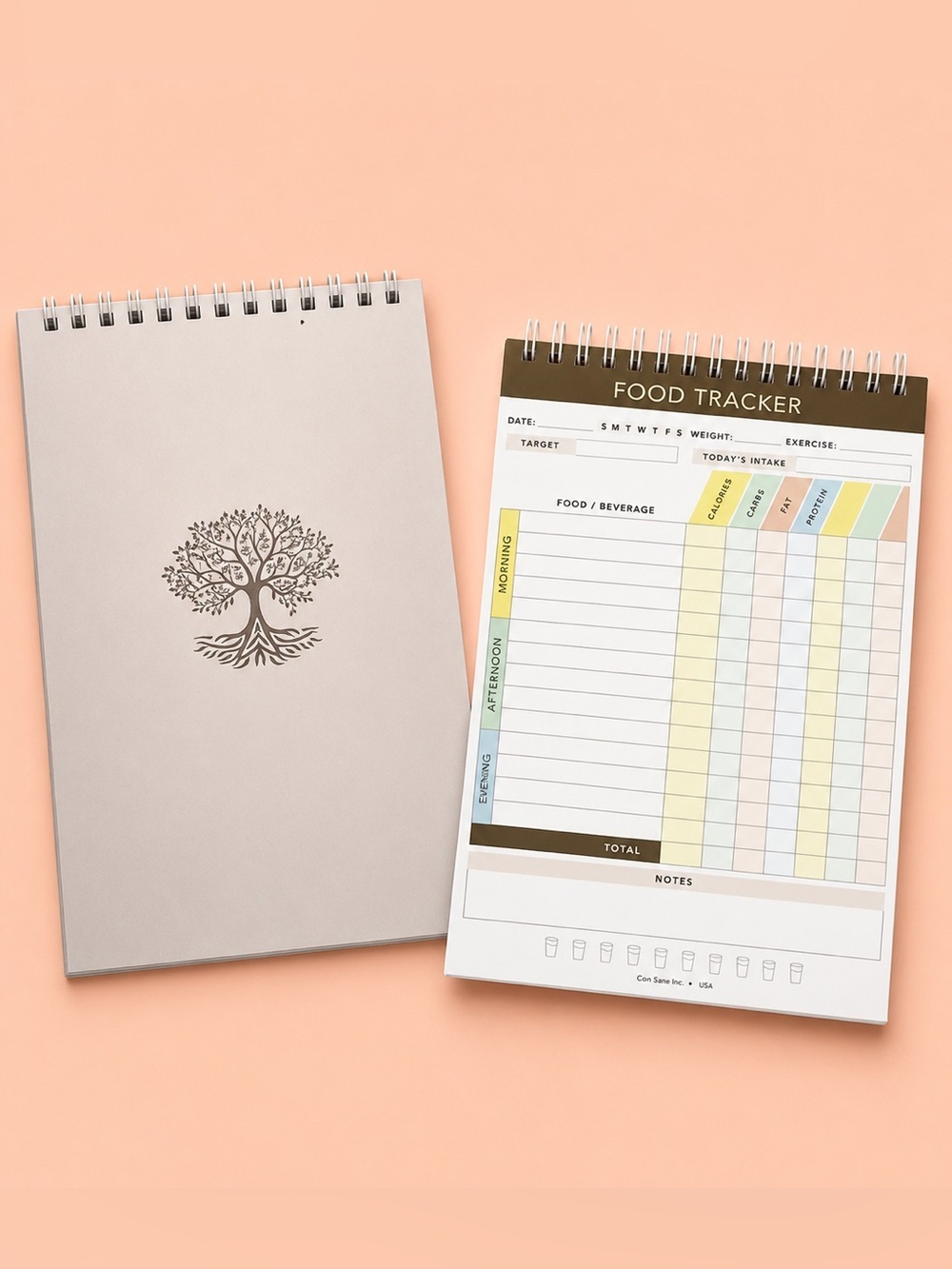 New Cora Kate Food Journal Meal & Calorie Tracker, Spiral Book Diet Log 🍎📖🥑🖋️🥗